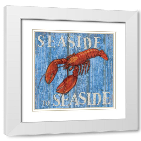 Coastal USA Lobster White Modern Wood Framed Art Print with Double Matting by Brent, Paul