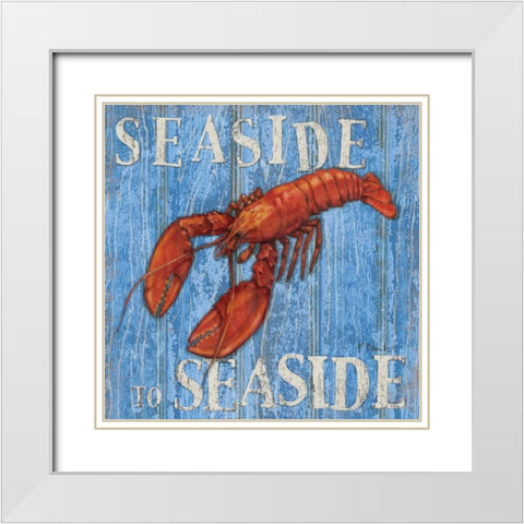 Coastal USA Lobster White Modern Wood Framed Art Print with Double Matting by Brent, Paul