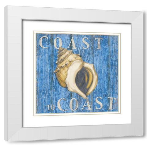 Coastal USA Conch White Modern Wood Framed Art Print with Double Matting by Brent, Paul