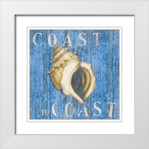 Coastal USA Conch White Modern Wood Framed Art Print with Double Matting by Brent, Paul