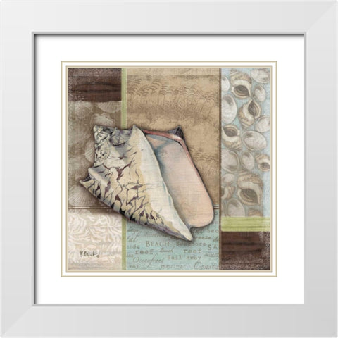 Santa Rosa Shell I White Modern Wood Framed Art Print with Double Matting by Brent, Paul