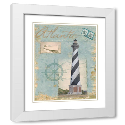 Seacoast Lighthouse I White Modern Wood Framed Art Print with Double Matting by Brent, Paul