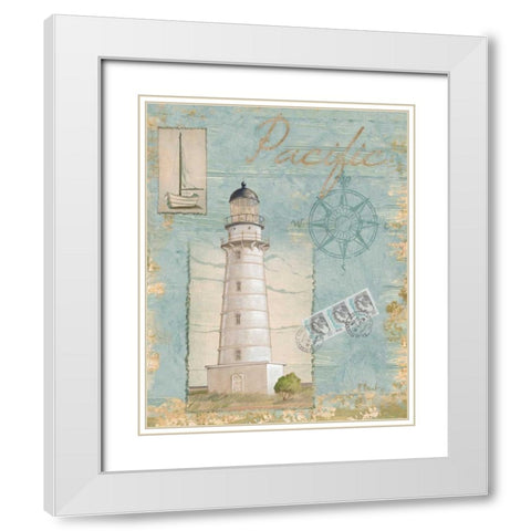 Seacoast Lighthouse II White Modern Wood Framed Art Print with Double Matting by Brent, Paul