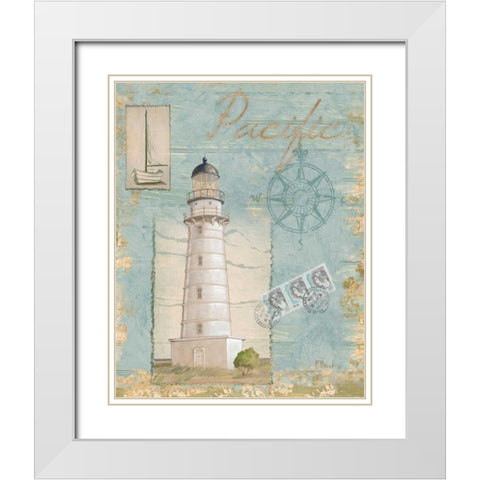 Seacoast Lighthouse II White Modern Wood Framed Art Print with Double Matting by Brent, Paul
