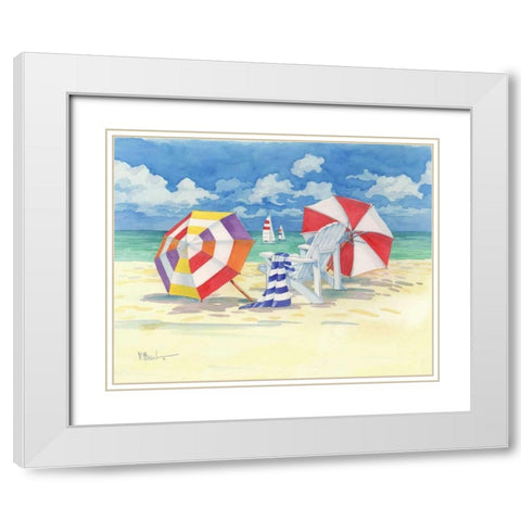 Sunnyside Beach White Modern Wood Framed Art Print with Double Matting by Brent, Paul