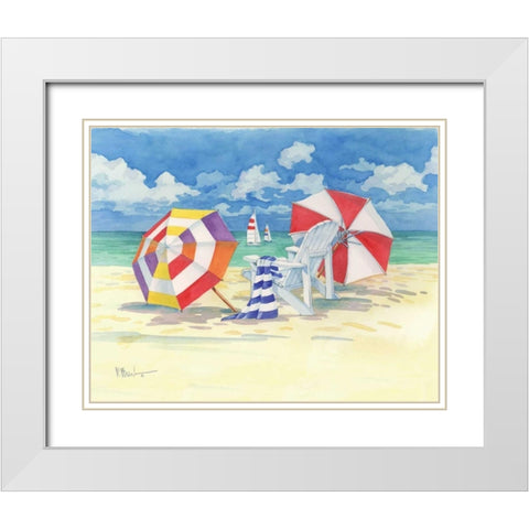 Sunnyside Beach White Modern Wood Framed Art Print with Double Matting by Brent, Paul