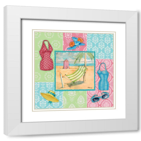 Beach Wear I White Modern Wood Framed Art Print with Double Matting by Brent, Paul