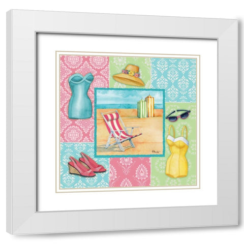 Beach Wear II White Modern Wood Framed Art Print with Double Matting by Brent, Paul