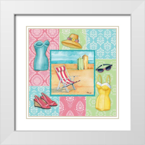 Beach Wear II White Modern Wood Framed Art Print with Double Matting by Brent, Paul