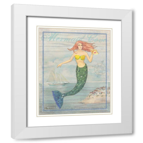 Mermaid Cove White Modern Wood Framed Art Print with Double Matting by Brent, Paul