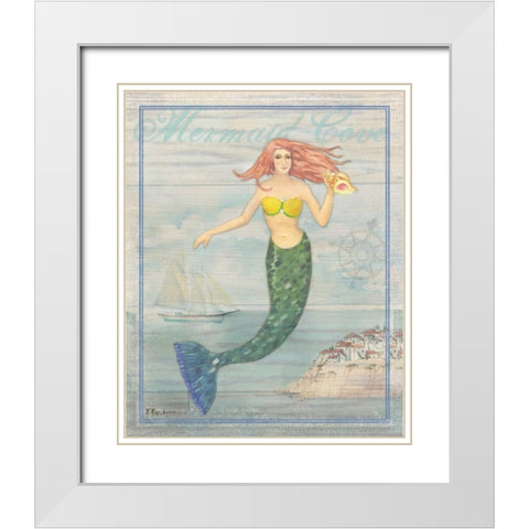 Mermaid Cove White Modern Wood Framed Art Print with Double Matting by Brent, Paul