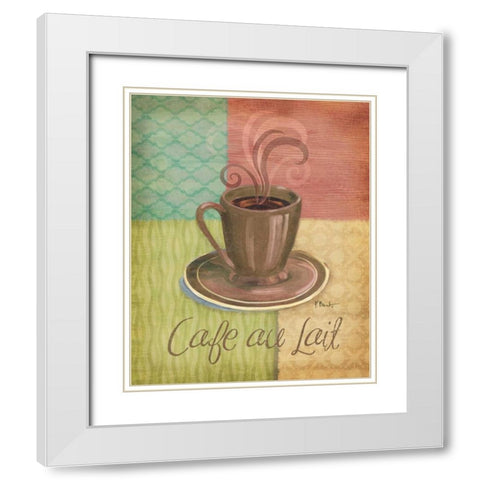 Quattro Coffee II White Modern Wood Framed Art Print with Double Matting by Brent, Paul