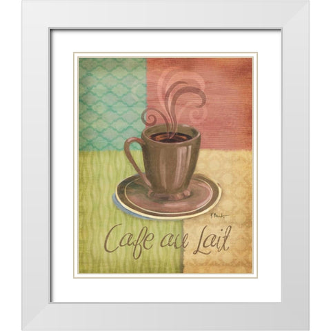 Quattro Coffee II White Modern Wood Framed Art Print with Double Matting by Brent, Paul