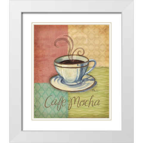 Quattro Coffee IV White Modern Wood Framed Art Print with Double Matting by Brent, Paul