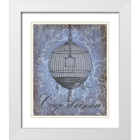 Parisian Market I White Modern Wood Framed Art Print with Double Matting by Brent, Paul