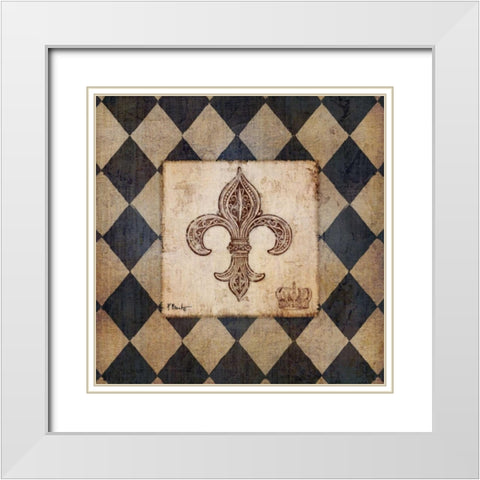 Vintage Harlequin II White Modern Wood Framed Art Print with Double Matting by Brent, Paul