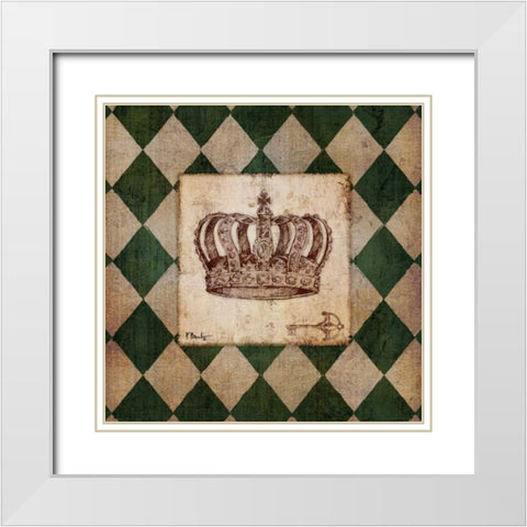 Vintage Harlequin III White Modern Wood Framed Art Print with Double Matting by Brent, Paul