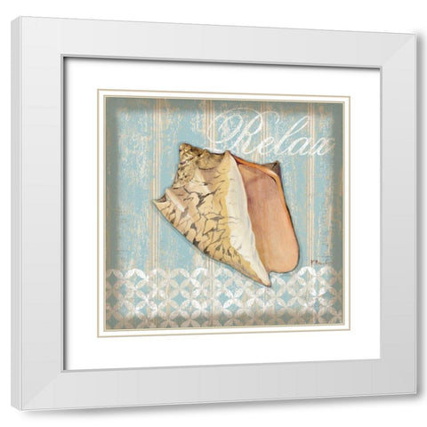Spa Shells II White Modern Wood Framed Art Print with Double Matting by Brent, Paul