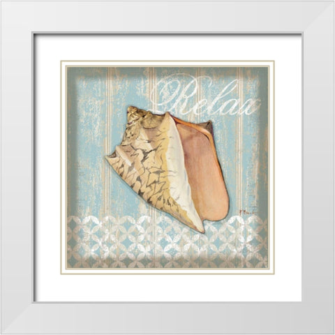Spa Shells II White Modern Wood Framed Art Print with Double Matting by Brent, Paul