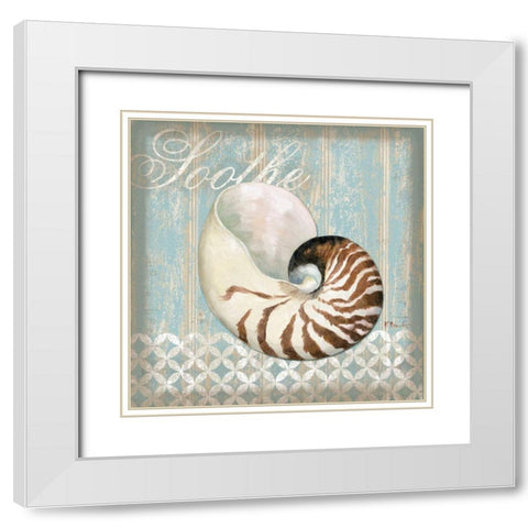 Spa Shells III White Modern Wood Framed Art Print with Double Matting by Brent, Paul