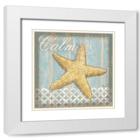 Spa Shells IV White Modern Wood Framed Art Print with Double Matting by Brent, Paul