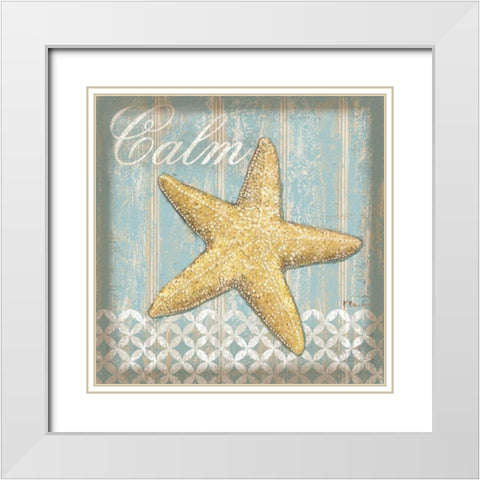 Spa Shells IV White Modern Wood Framed Art Print with Double Matting by Brent, Paul