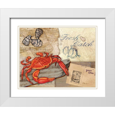 Fresh Catch White Modern Wood Framed Art Print with Double Matting by Brent, Paul