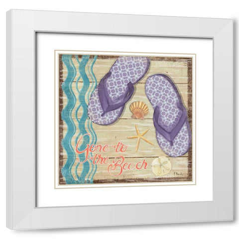 Hit the Beach I White Modern Wood Framed Art Print with Double Matting by Brent, Paul