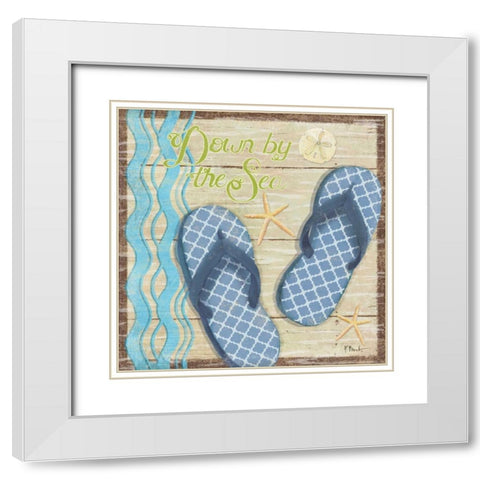 Hit the Beach III White Modern Wood Framed Art Print with Double Matting by Brent, Paul