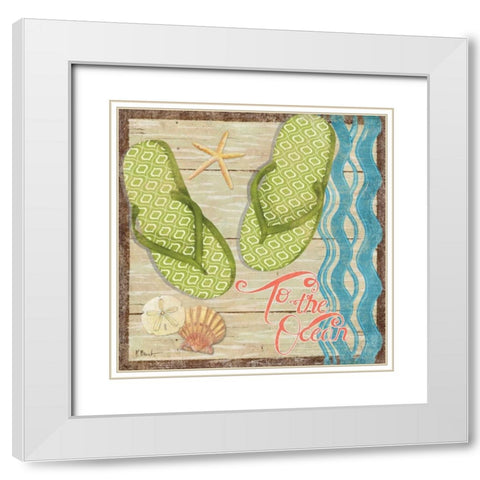 Hit the Beach IV White Modern Wood Framed Art Print with Double Matting by Brent, Paul