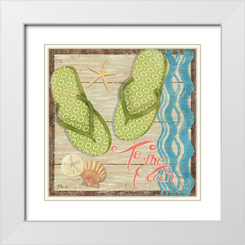Hit the Beach IV White Modern Wood Framed Art Print with Double Matting by Brent, Paul