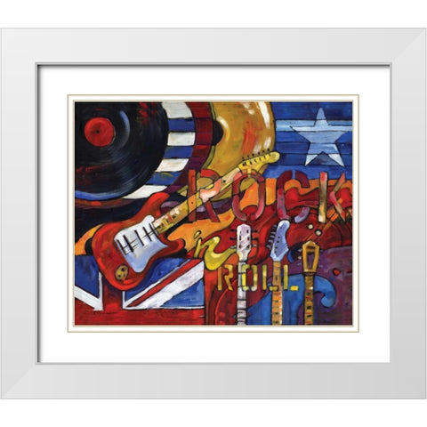 Rock N Roll White Modern Wood Framed Art Print with Double Matting by Brent, Paul