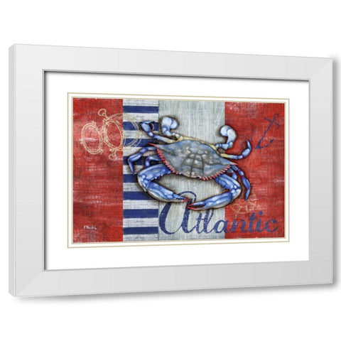 Maritime Crab White Modern Wood Framed Art Print with Double Matting by Brent, Paul