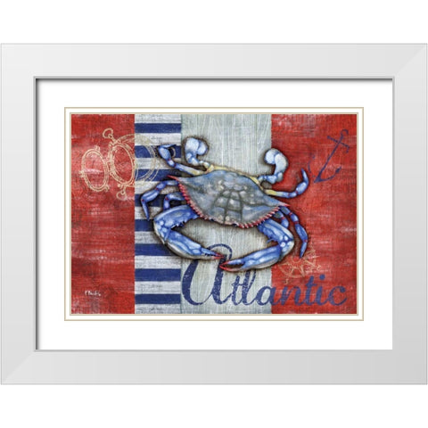 Maritime Crab White Modern Wood Framed Art Print with Double Matting by Brent, Paul