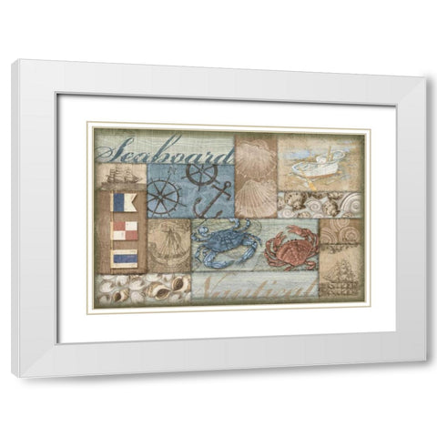 Bateau Bay Collage II White Modern Wood Framed Art Print with Double Matting by Brent, Paul