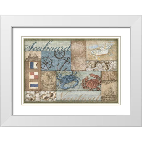 Bateau Bay Collage II White Modern Wood Framed Art Print with Double Matting by Brent, Paul