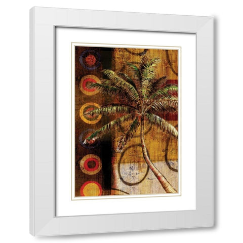 Modern Palm II White Modern Wood Framed Art Print with Double Matting by Brent, Paul