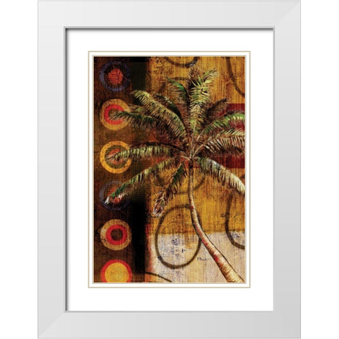 Modern Palm II White Modern Wood Framed Art Print with Double Matting by Brent, Paul