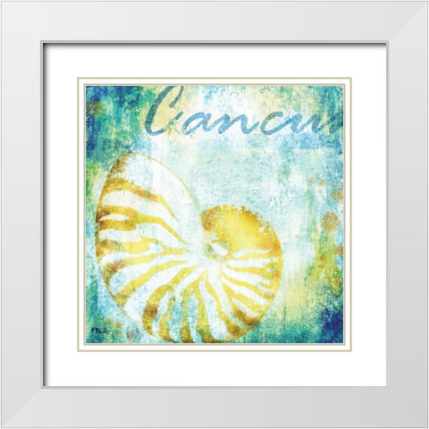 Martinique Shells I White Modern Wood Framed Art Print with Double Matting by Brent, Paul