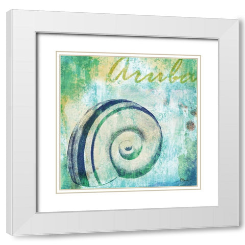 Martinique Shells III White Modern Wood Framed Art Print with Double Matting by Brent, Paul