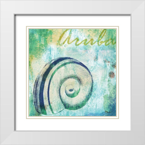 Martinique Shells III White Modern Wood Framed Art Print with Double Matting by Brent, Paul