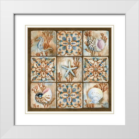 Sea Isle Collage I White Modern Wood Framed Art Print with Double Matting by Brent, Paul