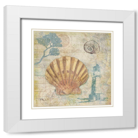 Discovery Shell II White Modern Wood Framed Art Print with Double Matting by Brent, Paul