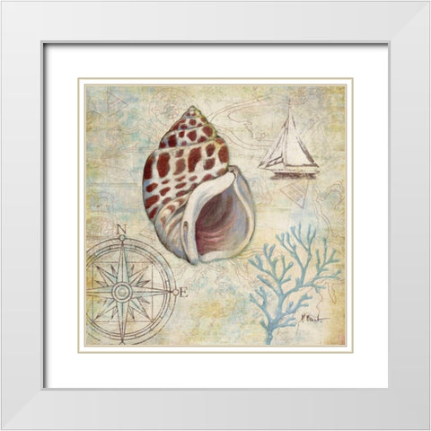 Discovery Shell IV White Modern Wood Framed Art Print with Double Matting by Brent, Paul