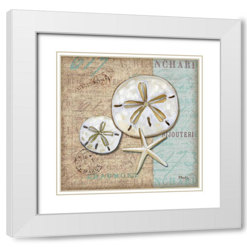 Linen Shells II White Modern Wood Framed Art Print with Double Matting by Brent, Paul