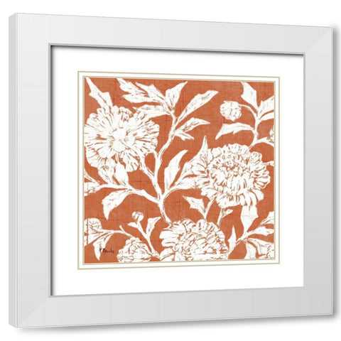 Jardin Floral III White Modern Wood Framed Art Print with Double Matting by Brent, Paul