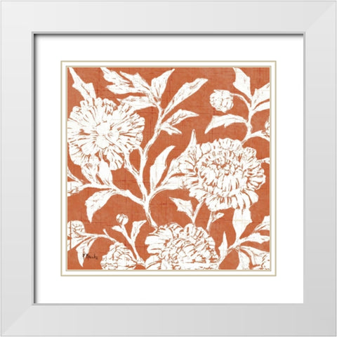 Jardin Floral III White Modern Wood Framed Art Print with Double Matting by Brent, Paul