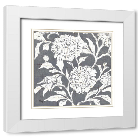 Jardin Floral IV White Modern Wood Framed Art Print with Double Matting by Brent, Paul