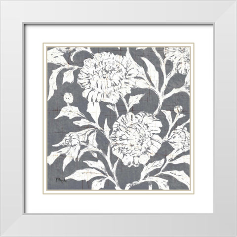 Jardin Floral IV White Modern Wood Framed Art Print with Double Matting by Brent, Paul