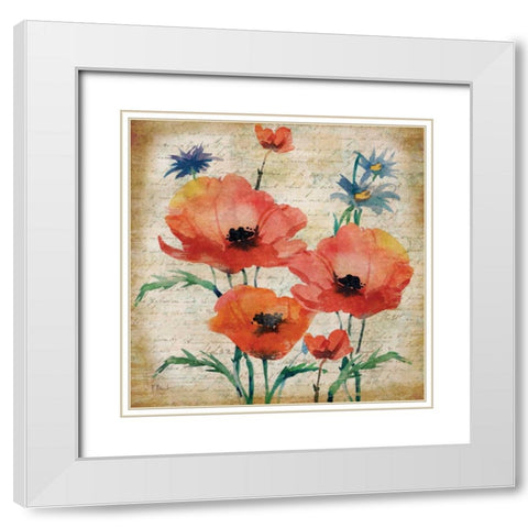 Poetic Garden I White Modern Wood Framed Art Print with Double Matting by Brent, Paul